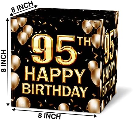 Кутия за пощенски картички Keydaat 95th Birthday, Черно-златната кутия за картички за украса на парти по
