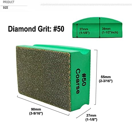 SHDIATOOL Diamond подложка за ръчно полиране с точков покритие покритие 90X55 мм, твърд подложка за ръце с пенопластовой субстрат, размер на 50 Опаковки от 2