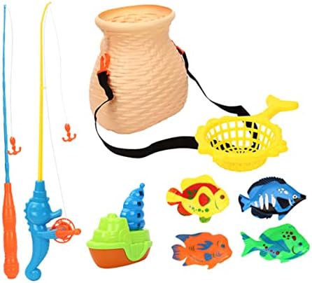 Didiseaon 1 Комплект 10 бр. Риболовни Играчки Магнитен Игри Набор от Детски Риболовни Играчки, Играчки за деца Магнитни Рибни
