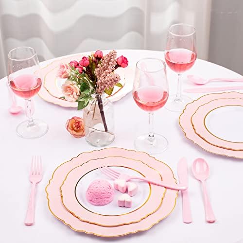 Розов Пластмасов сребърни WDF 160 бр. - Сверхпрочное розово и сребърни изделия Включва 80 розови свещи, 40
