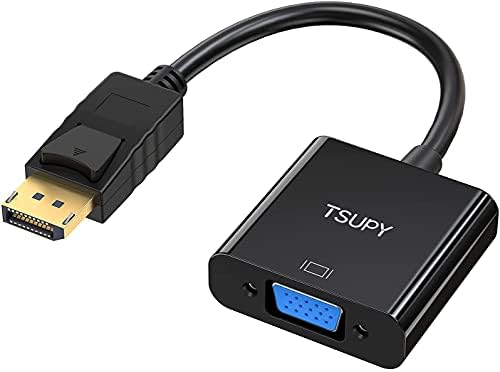 TSUPY Адаптер DisplayPort за VGA Конвертор DP VGA Конектор за свързване на дисплея, жак за свързване на VGA Позлатени Адаптери,