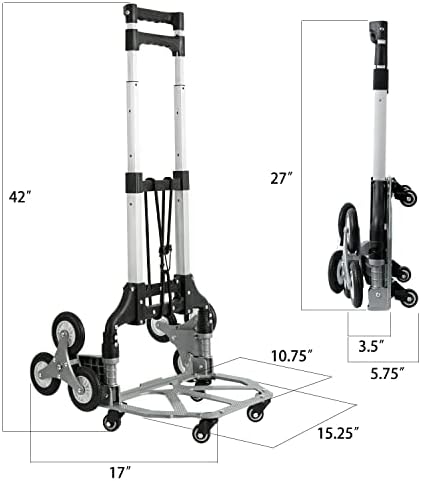 Сгъваема ръчна количка SHADOW HILL и Лични количка, Алуминиева количка за багаж с товароподемност 165 килограма