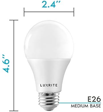 Led лампи LUXRITE A19 с регулируема яркост на равностойността на 100 W, естествен бял цвят 3500 До 1600 Лумена, Изчислени на