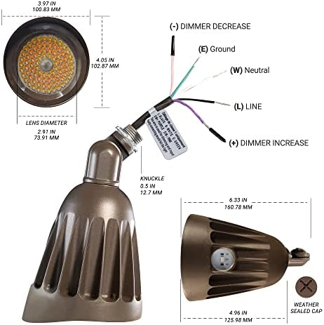 NUWATT 25 W led прожектор-куршум, прожектор с ключа 3CCT и монтиране на юмрук 120-277 В, Търговски, Защитен от атмосферни