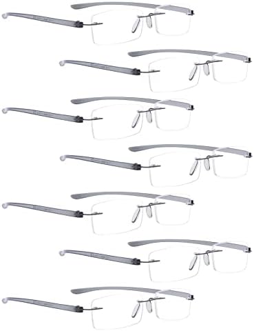 LUR 7 опаковки очила за четене без рамки + 3 опаковки очила за четене в полукръгла рамка (общо 10 двойки