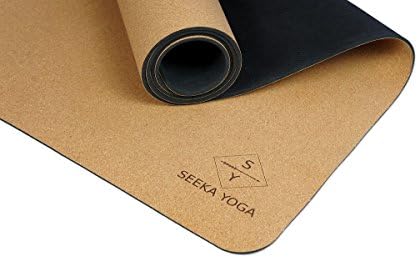 Вегетариански пробковый килимче за йога премиум-клас с дъно от естествен каучук. Нескользящая и мек, устойчив на пот.