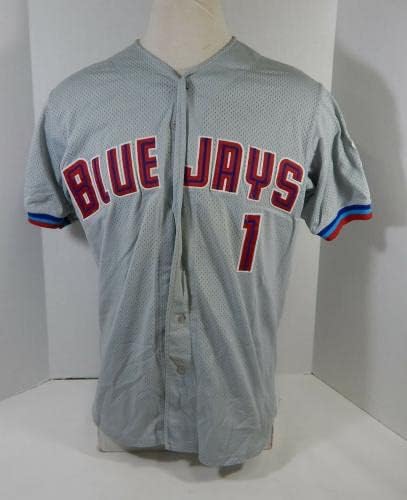 2001 Дунедин Блу Джейс Джими Алварес #1 Използвана в играта Сива риза BP 100 Y P 44 39 - Използваните В играта тениски MLB