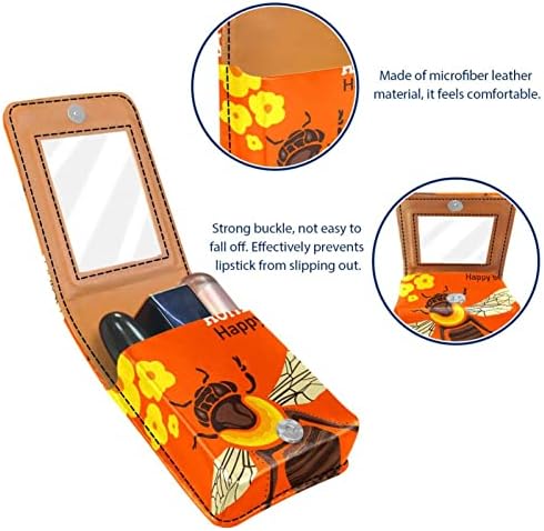 Косметичку ORYUEKAN, брилянтин, Брилянтин чанта с огледало преносим калъф за съхранение на червило с гланц за устни