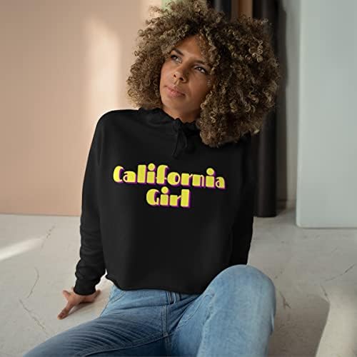 Съкратен топ EcoLush California с качулка | Неонова риза за жени и юноши, Hoody Cali, Ежедневни блузи и потници за тренировки