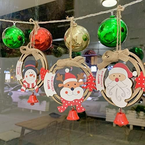 коледни звънчета за украса на Коледни Дървени Орнаменти Готови Изделия Елха Подвесная Дядо Коледа Елен Снежен човек Занятие