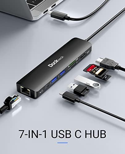 Комплект - 2 броя: CableCreation 3-портов хъб USB 3.0 адаптер Ethernet, 7-в-1 C USB хъб 4K 60Hz