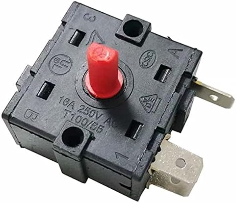 MOMTC 16A 3Pin 5Pin Электронагреватель ac Дръжка на скоростния 4Gear Завъртане на Ключа на Термостата 3Gear Превключвател за контрол на температурата 250, 1 бр. (Цвят: 3-пинов превкл