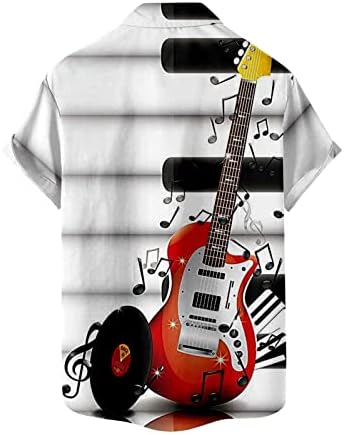 XXBR, Мъжки Ежедневни Ризи с копчета и Къс ръкав, Летни Плажни Хавайски Върховете в Ретро стил С Принтом Музикални Ноти Обичайното Намаляване на