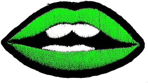 Kleenplus 3 бр. Зелени секси ленти за целувки по устните с бродирани логото си, за облекла, дънкови якета, шапки, раници,