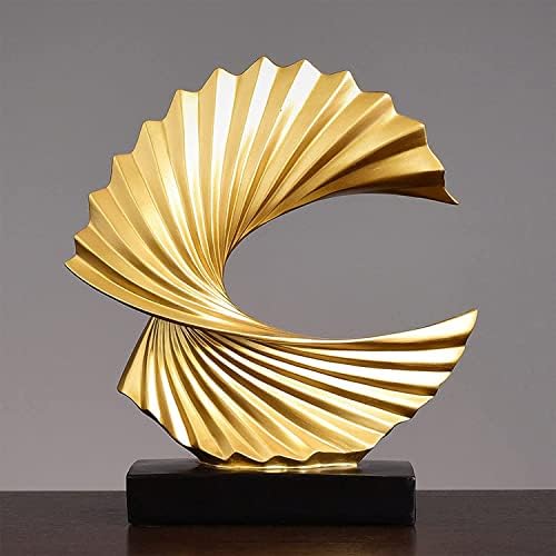 Статуята Е От Смола FelyHos Gold Wave Модерни Абстрактни Акценти Домашен Интериор