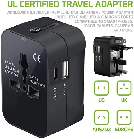 Международен захранващ адаптер USB Travel Plus, който е съвместим с Alcatel OneTouch Idol 3 (4,7 ) за захранване на