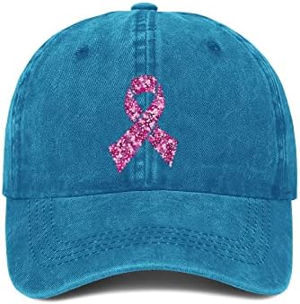 Информираността За рака на гърдата Розовата Лента бейзболна шапка, Шапка, Мъжки Дамски Промытая Готина Шапка Регулируема