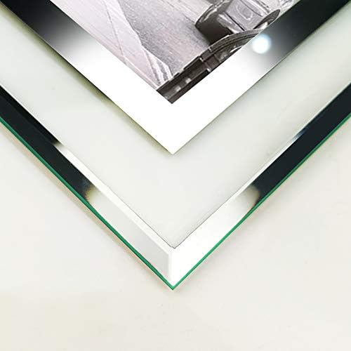 Рамка за снимки от стъкло Schliersee 4x6 Сребро Огледален ръба, комплект от 4 кадъра 4 на 6, само за десктоп