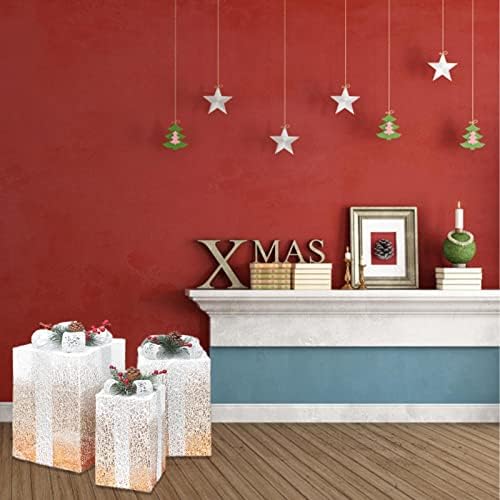 Кутия от тъкан Постепенно цветове, украса за главата от три части, Коледна украса, Декори за сцени, на Гигантски Орнамент (Розово, Един размер)