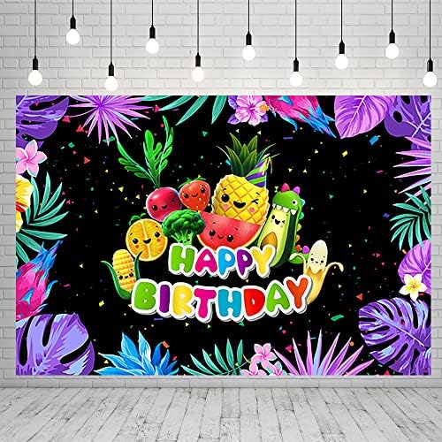 Плодов Фон за Hey Bear Sensory Fruit Birthday Party Аксесоари 59x38 инча Плодов Банер за Детската Душа Украса на Парти