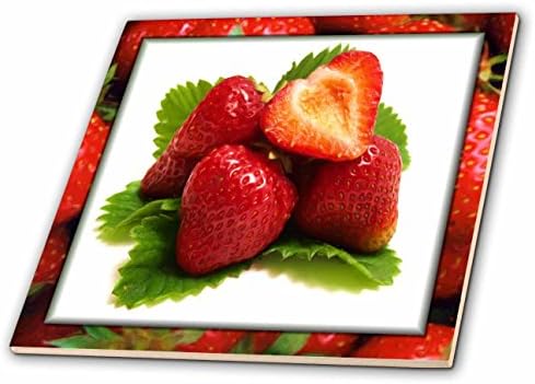 3dRose ct_48106_2 Керамични плочки с изображение Ягода на ягоди, 6 инча
