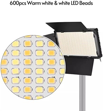 LUKEO Led Лампа за Видеозаснемане, Светлинна Лента 600 led S 3200-5600K, Химикалка Корона с винт 1/4 за Заснемането