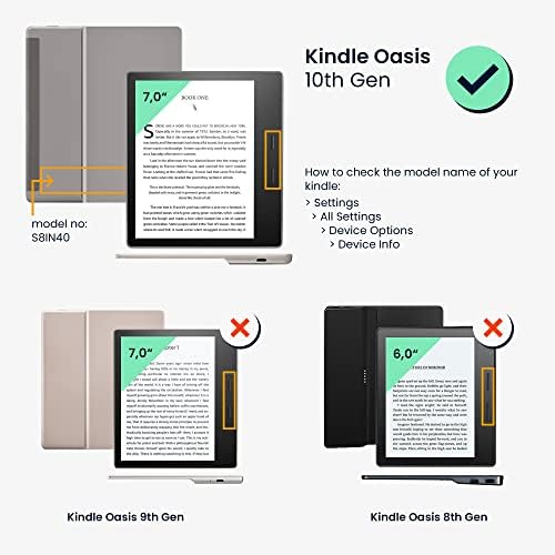 Калъф за оригами kwmobile е Съвместим с Kindle Oasis 10. Поколение - Калъф Ultra Slim Fit от Изкуствена кожа с поставка - Черен