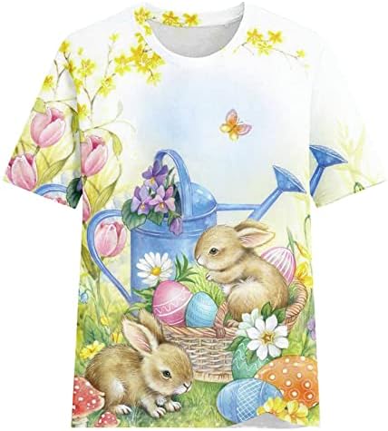 Дамски Великденски Тениски, Тениски с образа на Скъпите Яйца, Заешко, Тениски с Графичен Дизайн, Ежедневен Тениска с