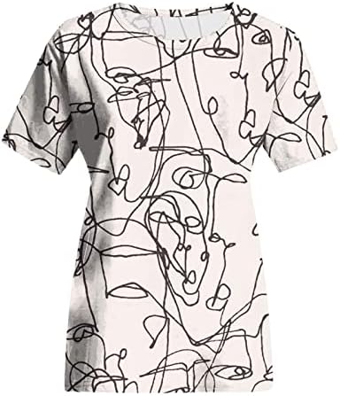 Жените Риза Ежедневни Блузи С Къс Ръкав Реколта Тениска С Флорални Принтом Вратовръзка Боядисват Свободни Летни Пуловери