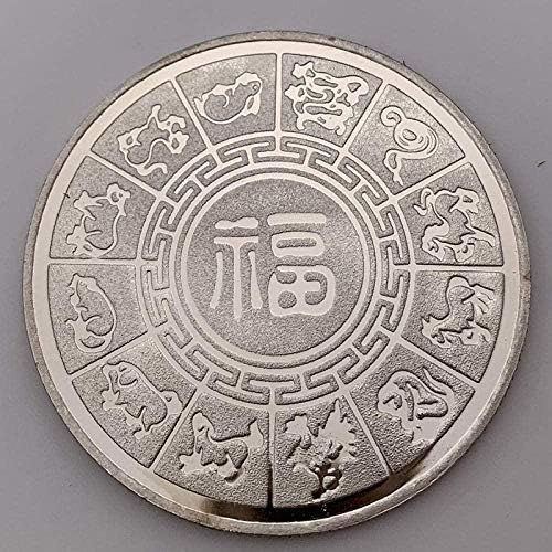 Зодиакални Година Прасе Сребърно Покритие Възпоменателна Монета Животно Златна Прасе Дава Благословията Златна