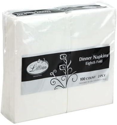 Бели кърпички премиум-клас, кърпа за вечеря в 1/8 пъти, количество в опаковка 100 броя