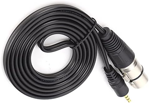 Кабел с микрофон DAUERHAFT, Здрав кабел с 3,5 мм от щепсела към XLR-штекеру, Трайни, лесни за улавяне, Гъвкав за преносим микрофон (черен, 1,5 m / 4,92 метра)
