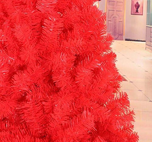 Красива Коледна елха с Пластмасова поставка, на 3 метра, PVC (червен)