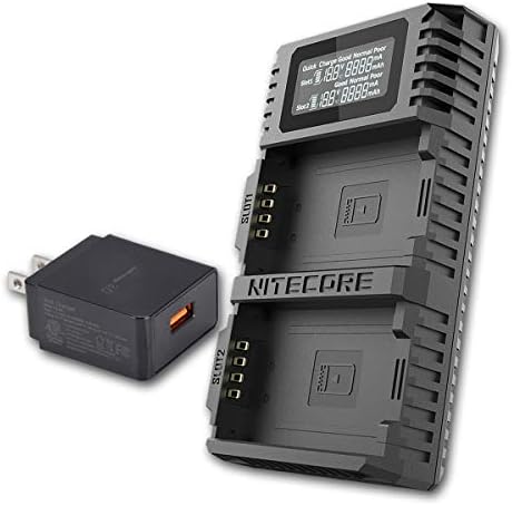 Nitecore ULM10 Pro (Преработена версия) Цифрова зарядно устройство QuickCharge USB, Съвместимо с батерии Leica BP-SCL5 и