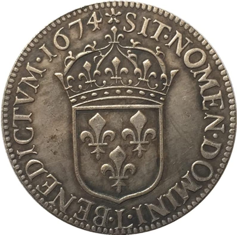 1674 Френски Монети От Чиста Мед С Посеребренным Покритие Антични Сребърни Доларови Монети Колекция от ръчно изработени изделия може да се Взривят