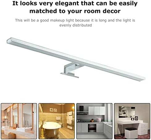 IRDFWH MirrorLight led Стенен шкаф за баня 6000K За грим, Водоустойчива лампа за тоалетна масичка (Цвят: бяло-плодов персик5, Размер: 8 W 58 см)