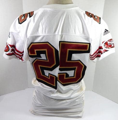2001 San Francisco 49ers #25 Game Пуснати на Бялата фланелка 44 DP32810 - Използваните тениски За игри NFL Без подпис
