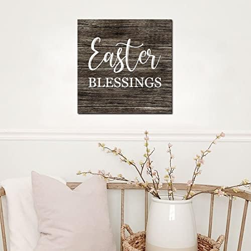 Дървена Табела Tollyee с Надпис Великденски Благословии, Ретро Стенен Декор, Мотивационен Подарък, Цитат, Дървена