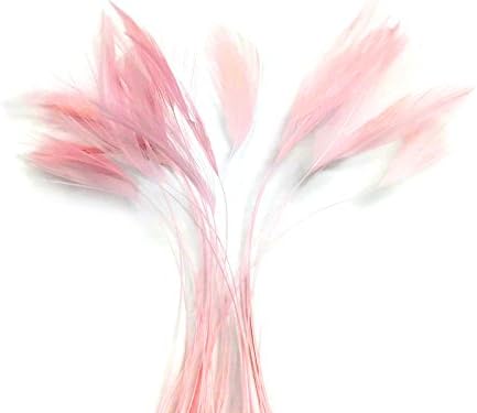 1 Ярд - Светло Розова Петушиная Шия На Ивици, Фалшиви Мигли, търговия на Едро Украса от Пера (на Едро), Модистки За Връзване