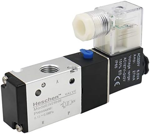Электропневматический електромагнитен клапан Heschen 3V210-08 220VAC 6.0 VA PT1/4 3/2 Way CE