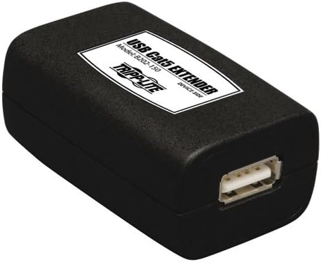 Удължител Трип Lite с 1 USB порт чрез Cat5 / Cat6, предавател и приемник, с дължина до 150 фута (B202-150), черен