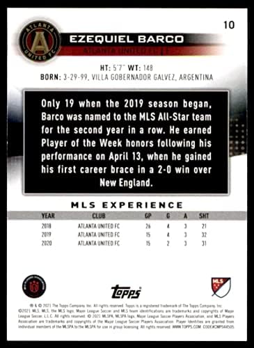 2021 Topps MLS 10 Эсекьель Барко Търговска карти на футболен клуб Атланта Юнайтед
