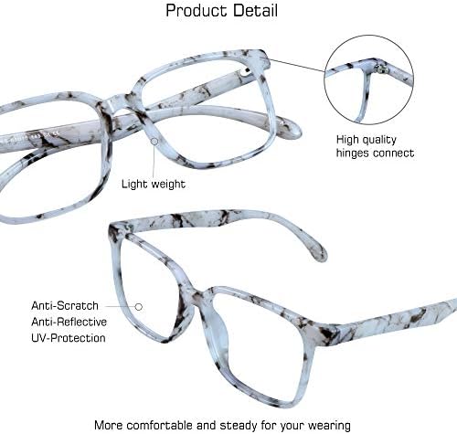 Слънчеви очила VisionGlobal с блокиране на синя светлина за жени /Мъже, За защита от пренапрежение на очите, Очила за компютър, Стилна квадратна дограма, със защита от отб?