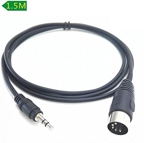 Професионален аудио кабел zdyCGTime 5ft с 5-пинов Din конектор 3.5 mm (1/8 инча) Стерео Щепсел за Bang & Olufsen, Naim, Quad.Стерео