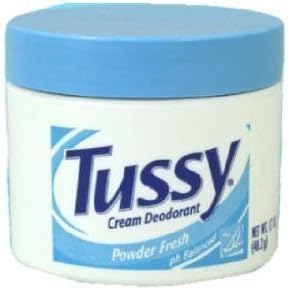 Крем-пудровый свеж дезодорант Tussy нанася се гладко и сухо и е специално проектирана за осигуряване на нежна, ефективна и дълготрайна