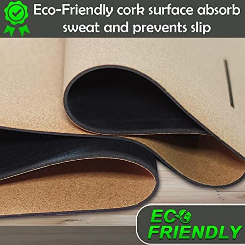 Пробковый килимче за йога Greenway World - Екологично Чист нескользящий горещ килимче за йога с блок и на еластична лента