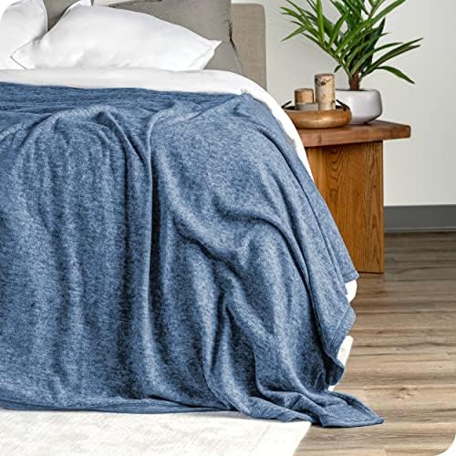 Пухени отвътре Чист дом - Пълно / Queen-Size одеяло - вате На тъмно-син цвят - Топло и уютно - Висококачествено флисовое