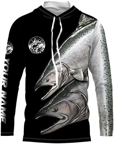 ChipteeAmz царят сьомга (Кралската сьомга) Рибарски ризи за риболов с потребителски наречена 3D UV-Защита UPF 30 + NQS2531
