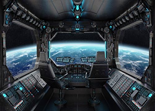 LYWYGG 8X8FT Винил Фон за интериора на Космическия кораб Футуристични Научно-Фантастични Фонови Снимки Кабина