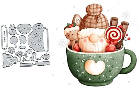 Коледни Натруфен Метални Печати за направата на Картички, Коледни Щампи За Рязане на Чаши Дядо Коледа, Шаблони За Рязане на